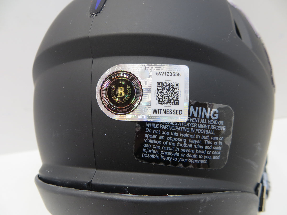 MAX DUGGAN TCU HORNED FROGS SIGNED Black MINI HELMET BAS