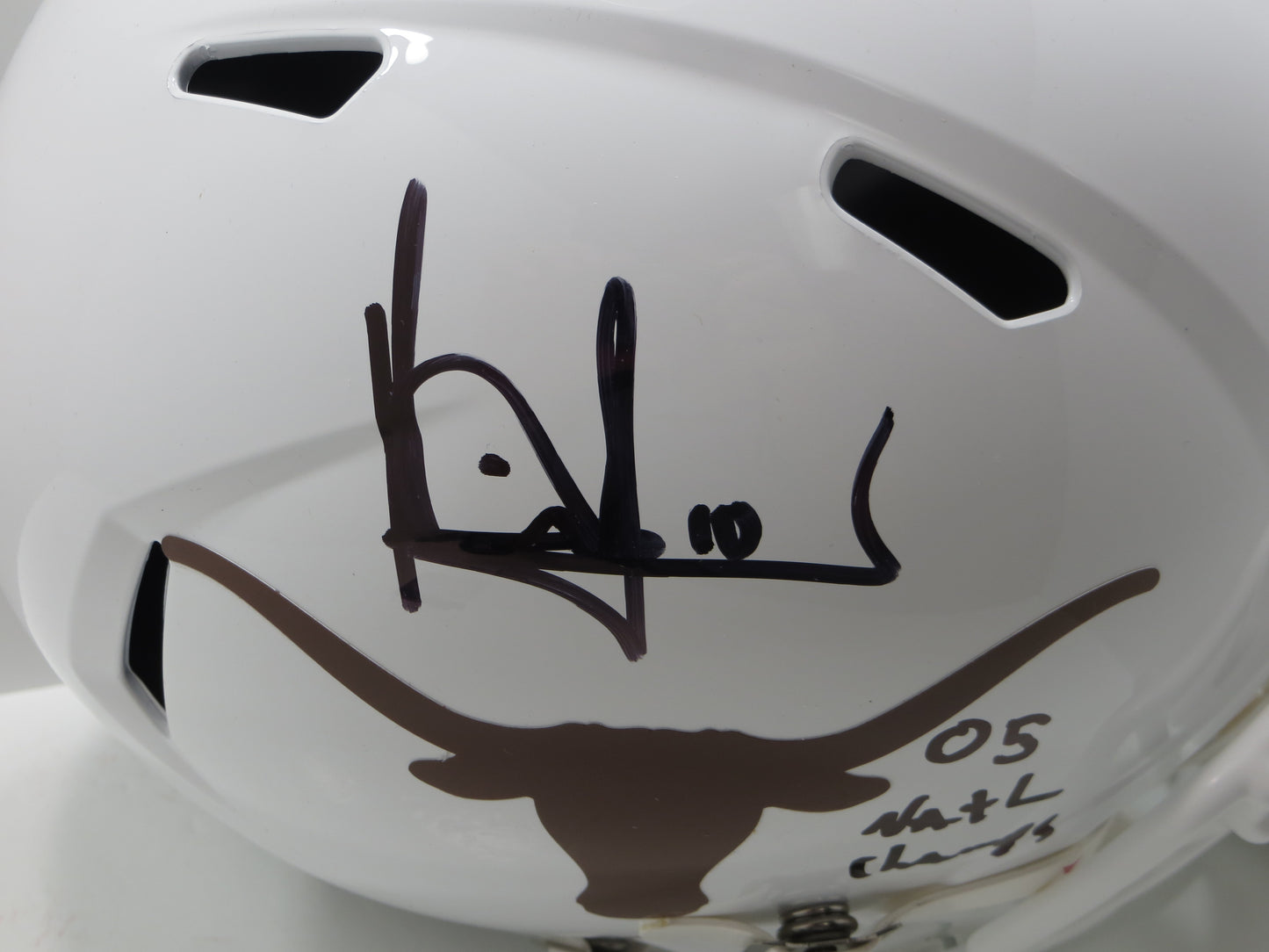 VINCE YOUNG TEXAS UT LONGHORNS SIGNED Full Size Helmet w/05 Natl Champs JSA