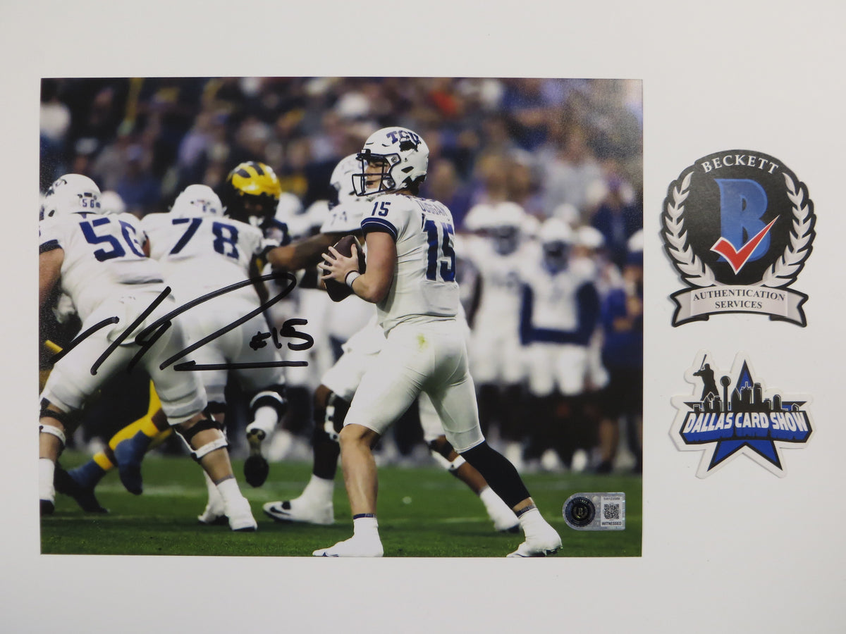 MAX DUGGAN TCU HORNED FROGS SIGNED Fiesta Bowl 8x10 PHOTO BAS