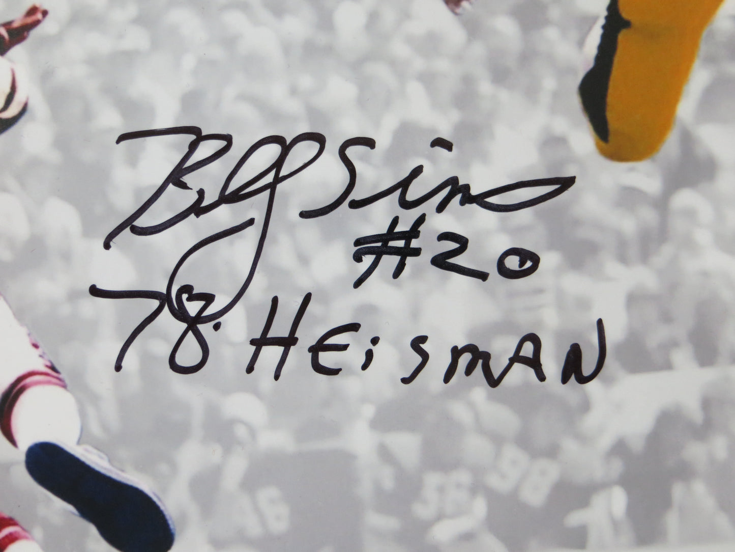 BILLY SIMS OKLAHOMA OU SOONERS SIGNED 8x10 PHOTO vs IOWA Bob Stoops BAS