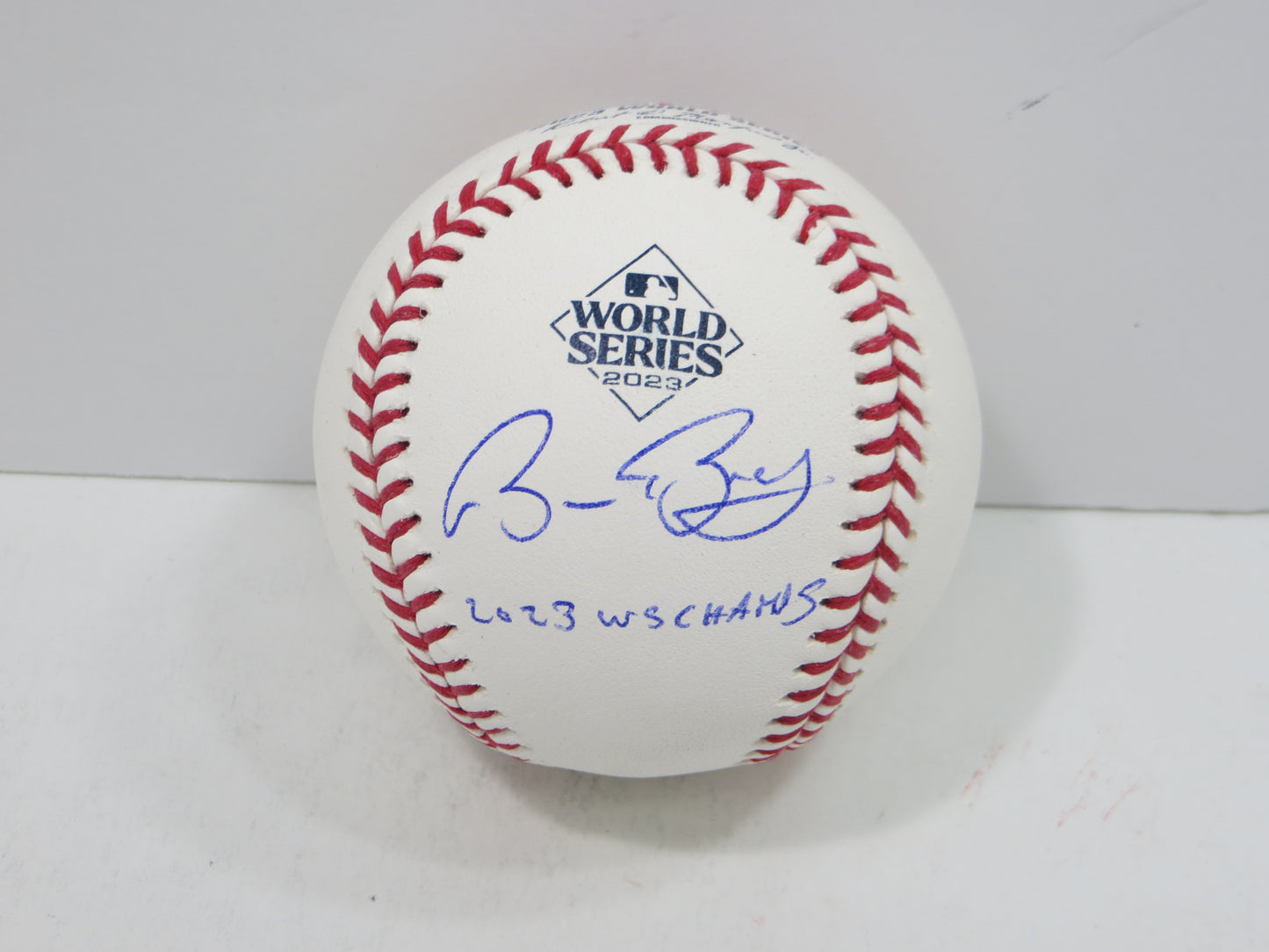 BRUCE BOCHY SIGNED Rawlings 2023 World Series BASEBALL w/INSC Texas Rangers JSA