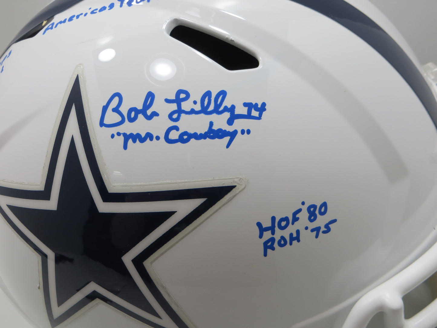 BOB LILLY SIGNED DALLAS COWBOYS RIDDELL FULL SIZE ALT HELMET w/6 INSCs JSA