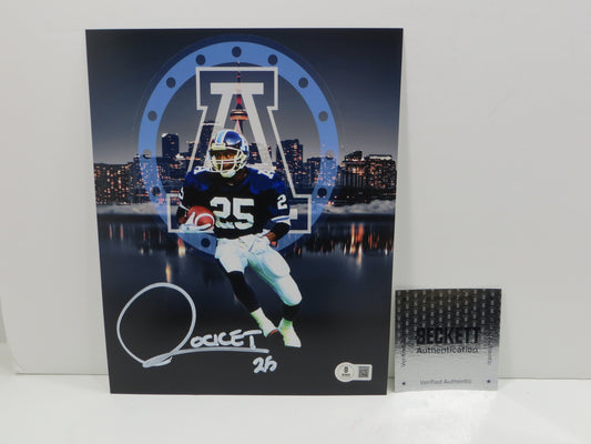 RAGHIB ROCKET ISMAIL TORONTO ARGONAUTS SIGNED 8x10 PHOTO Skyline BAS