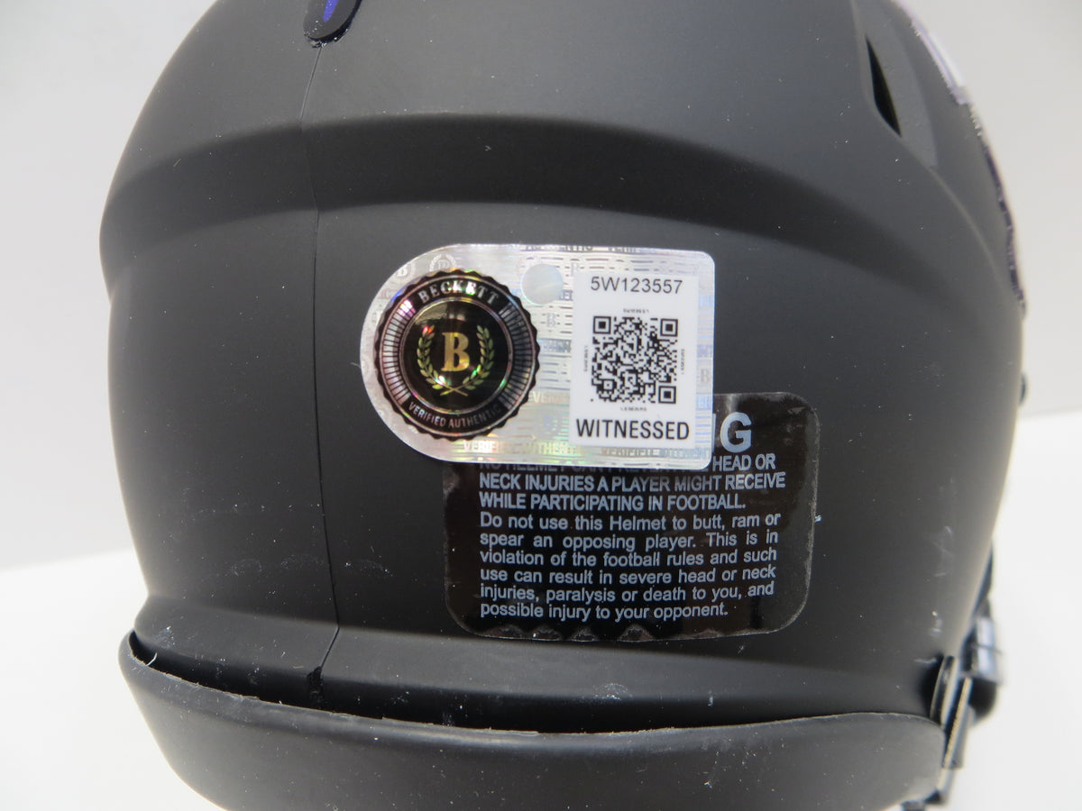 MAX DUGGAN TCU HORNED FROGS SIGNED Black MINI HELMET BAS