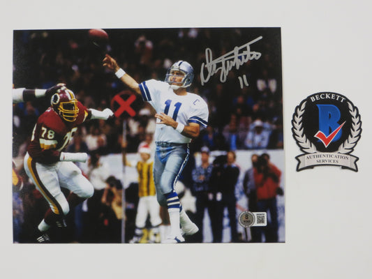 DANNY WHITE DALLAS COWBOYS SIGNED 8x10 PHOTO Texas Stadium ASU Sun Devils BAS