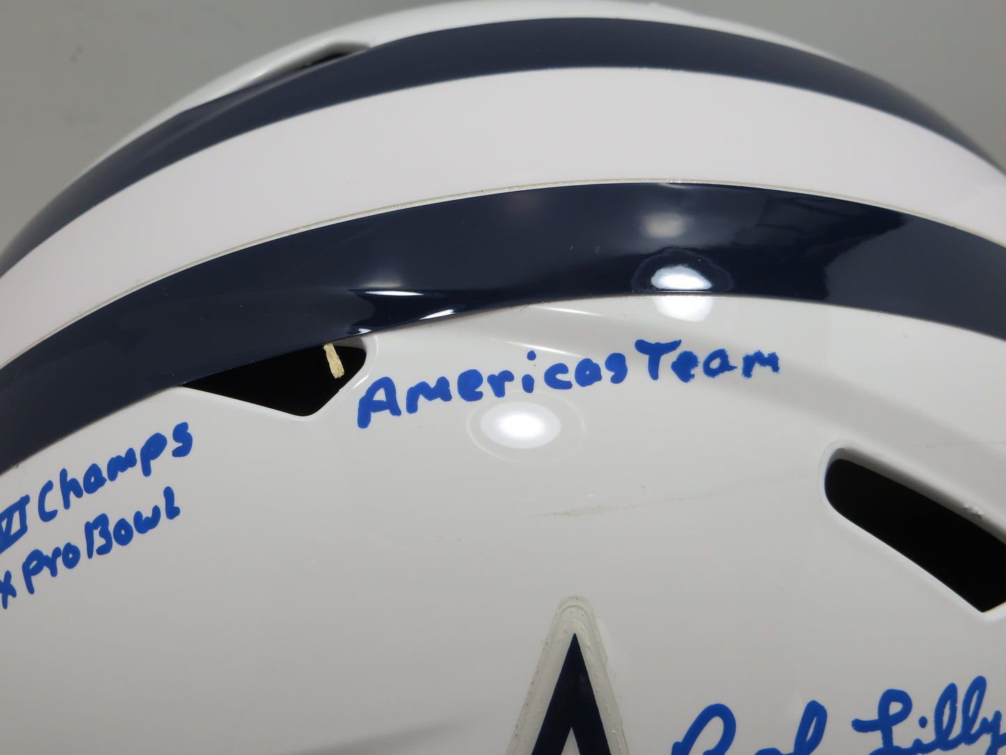 BOB LILLY SIGNED DALLAS COWBOYS RIDDELL FULL SIZE ALT HELMET w/6 INSCs JSA