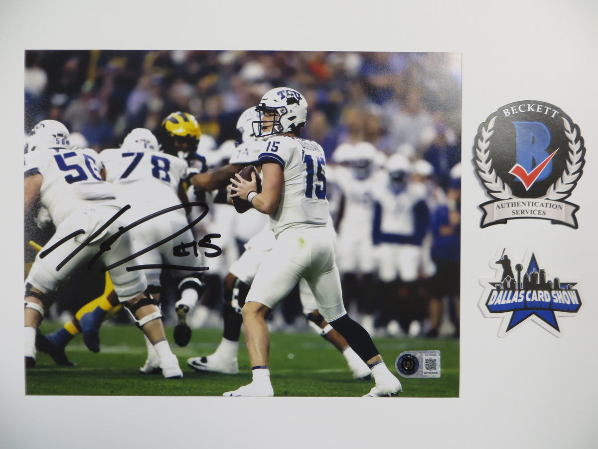 MAX DUGGAN TCU HORNED FROGS SIGNED Fiesta Bowl 8x10 PHOTO BAS