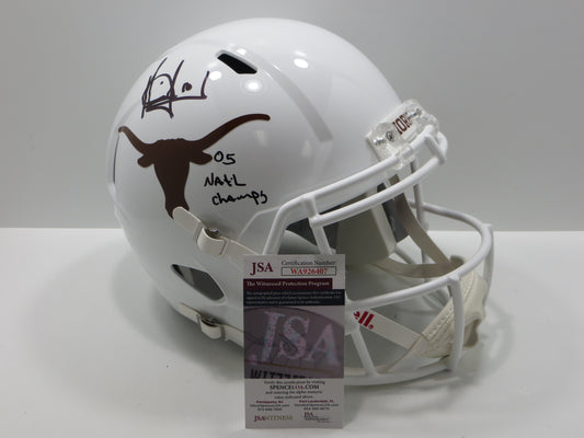 VINCE YOUNG TEXAS UT LONGHORNS SIGNED Full Size Helmet w/05 Natl Champs JSA