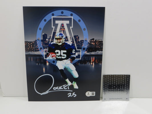 RAGHIB ROCKET ISMAIL TORONTO ARGONAUTS SIGNED 8x10 PHOTO Skyline BAS