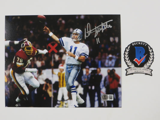DANNY WHITE DALLAS COWBOYS SIGNED 8x10 PHOTO Texas Stadium ASU Sun Devils BAS