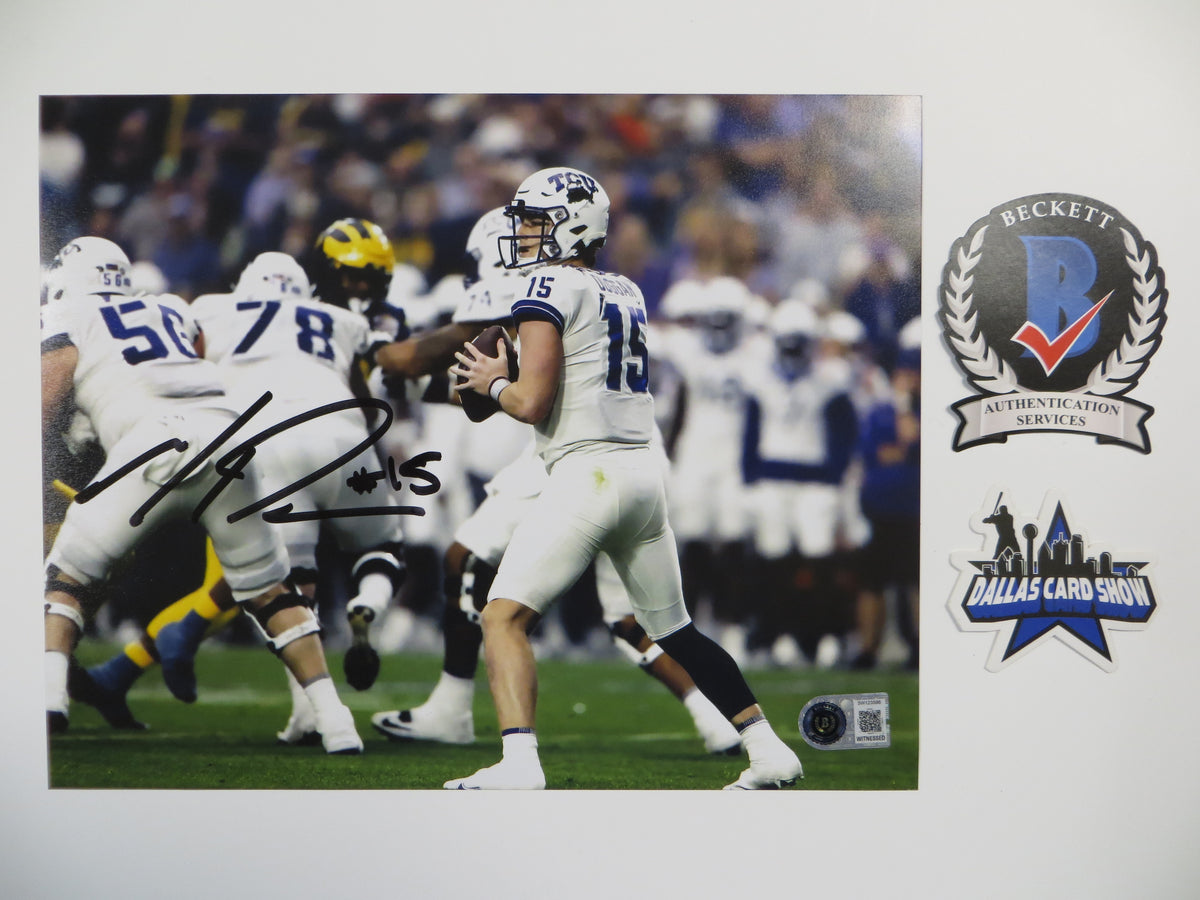 MAX DUGGAN TCU HORNED FROGS SIGNED Fiesta Bowl 8x10 PHOTO BAS