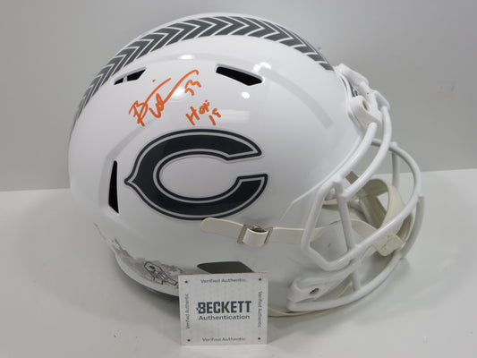 BRIAN URLACHER CHICAGO BEARS SIGNED SALUTE TO SERVICE SPEED F/S Helmet w/HOF BAS