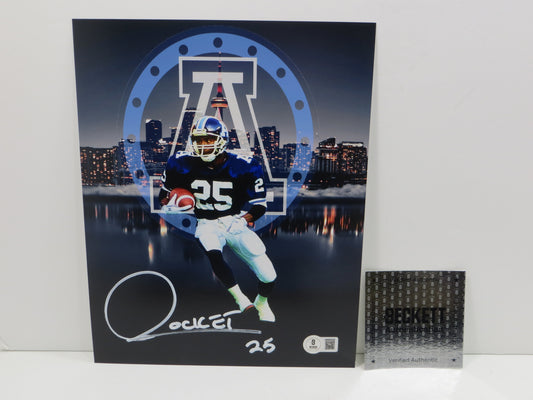 RAGHIB ROCKET ISMAIL TORONTO ARGONAUTS SIGNED 8x10 PHOTO Skyline BAS