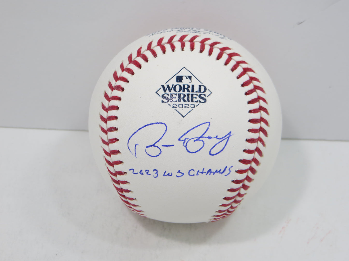 BRUCE BOCHY SIGNED Rawlings 2023 World Series BASEBALL w/INSC Texas Rangers JSA