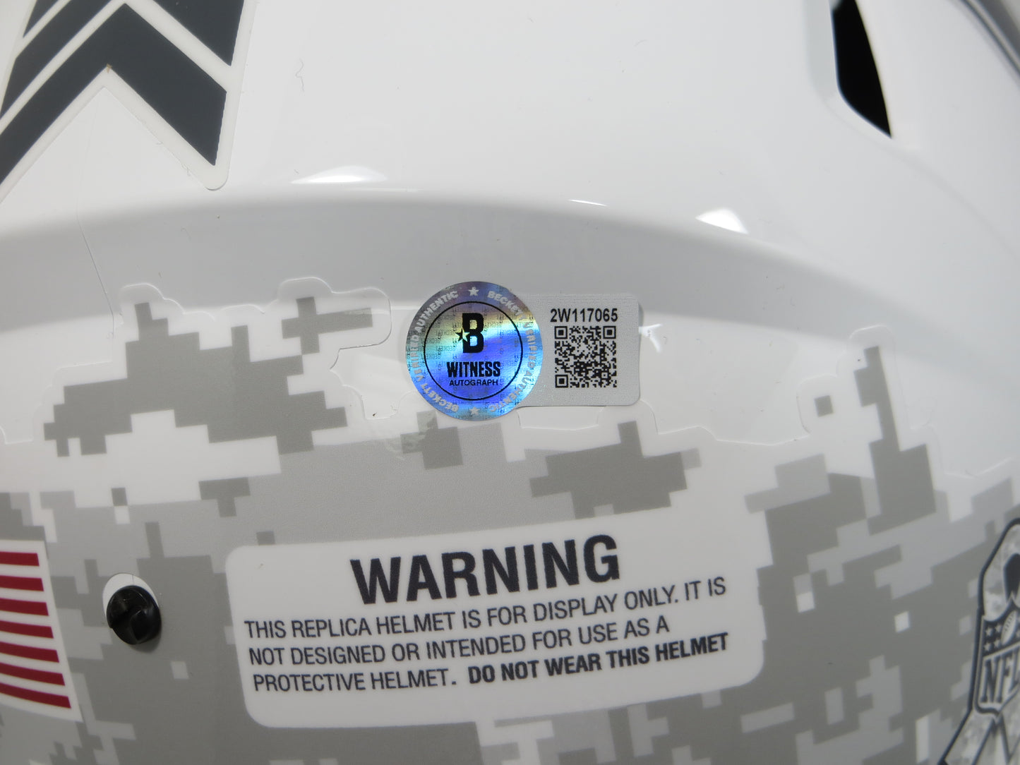 BRIAN URLACHER CHICAGO BEARS SIGNED SALUTE TO SERVICE SPEED F/S Helmet w/HOF BAS