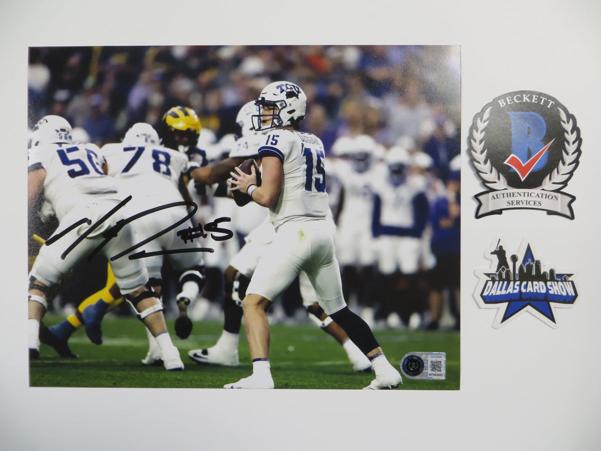 MAX DUGGAN TCU HORNED FROGS SIGNED Fiesta Bowl 8x10 PHOTO BAS