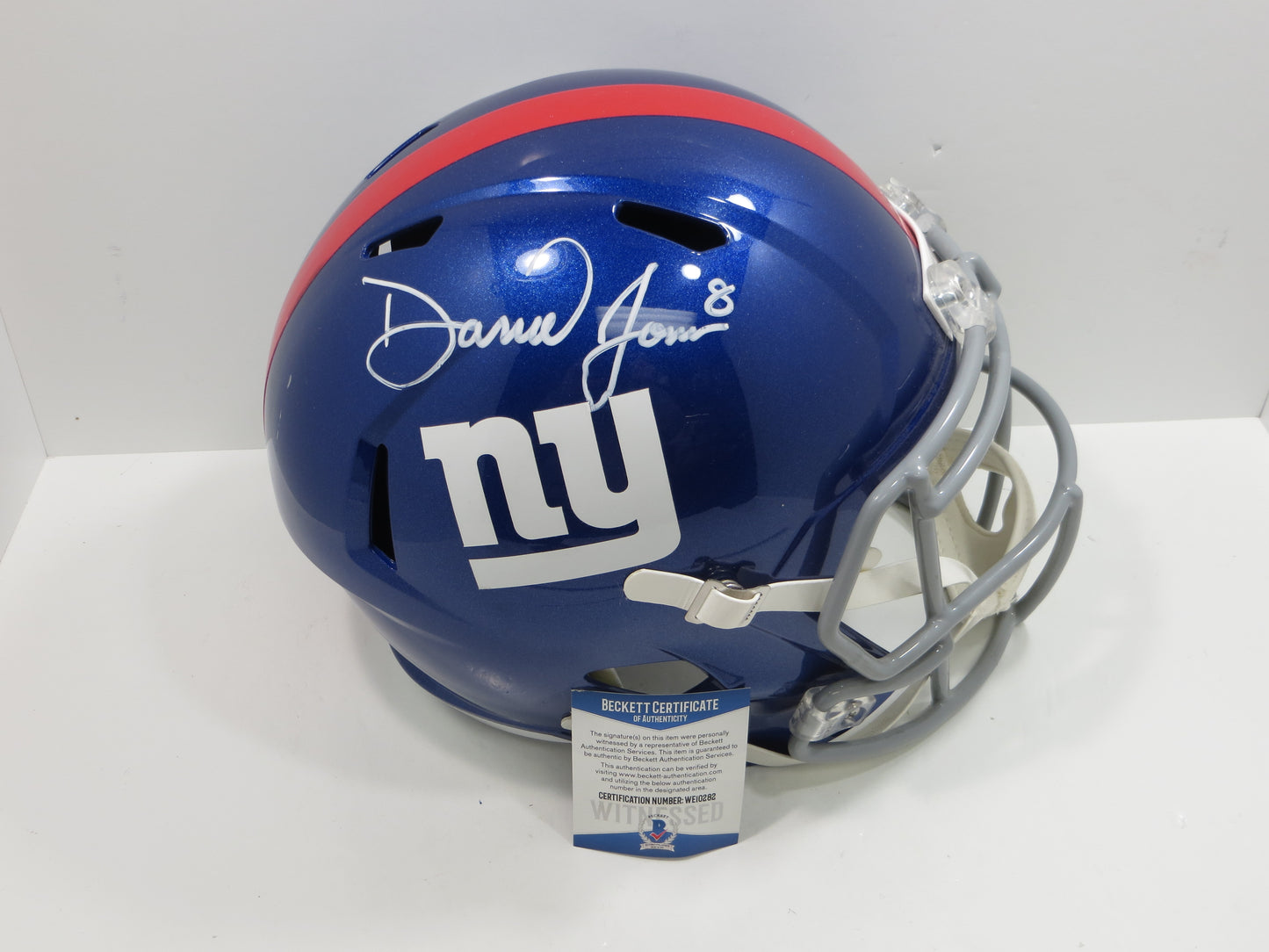 DANIEL JONES NEW YORK GIANTS SIGNED RIDDELL SPEED FULL SIZE Helmet BAS COA