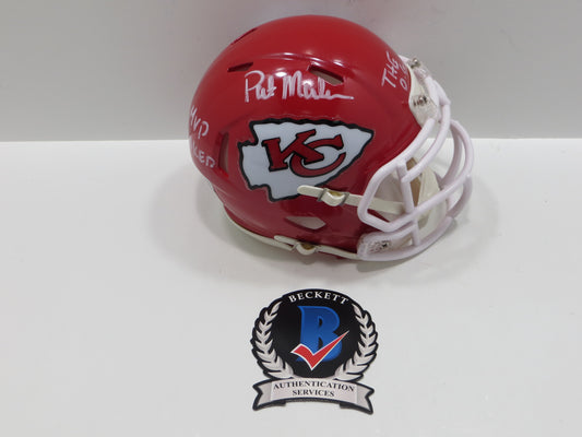 PAT PATRICK MAHOMES SR. KANSAS CITY CHIEFS SIGNED MINI HELMET w/THE OG BAS