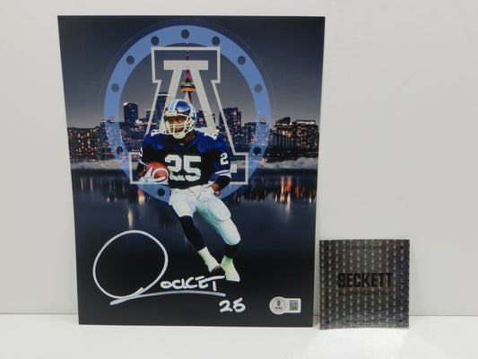 RAGHIB ROCKET ISMAIL TORONTO ARGONAUTS SIGNED 8x10 PHOTO Skyline BAS