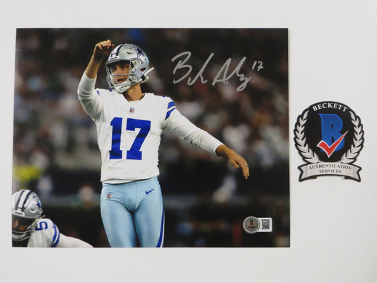 BRANDON AUBREY DALLAS COWBOYS SIGNED 8x10 PHOTO Notre Dame Fighting Irish BAS