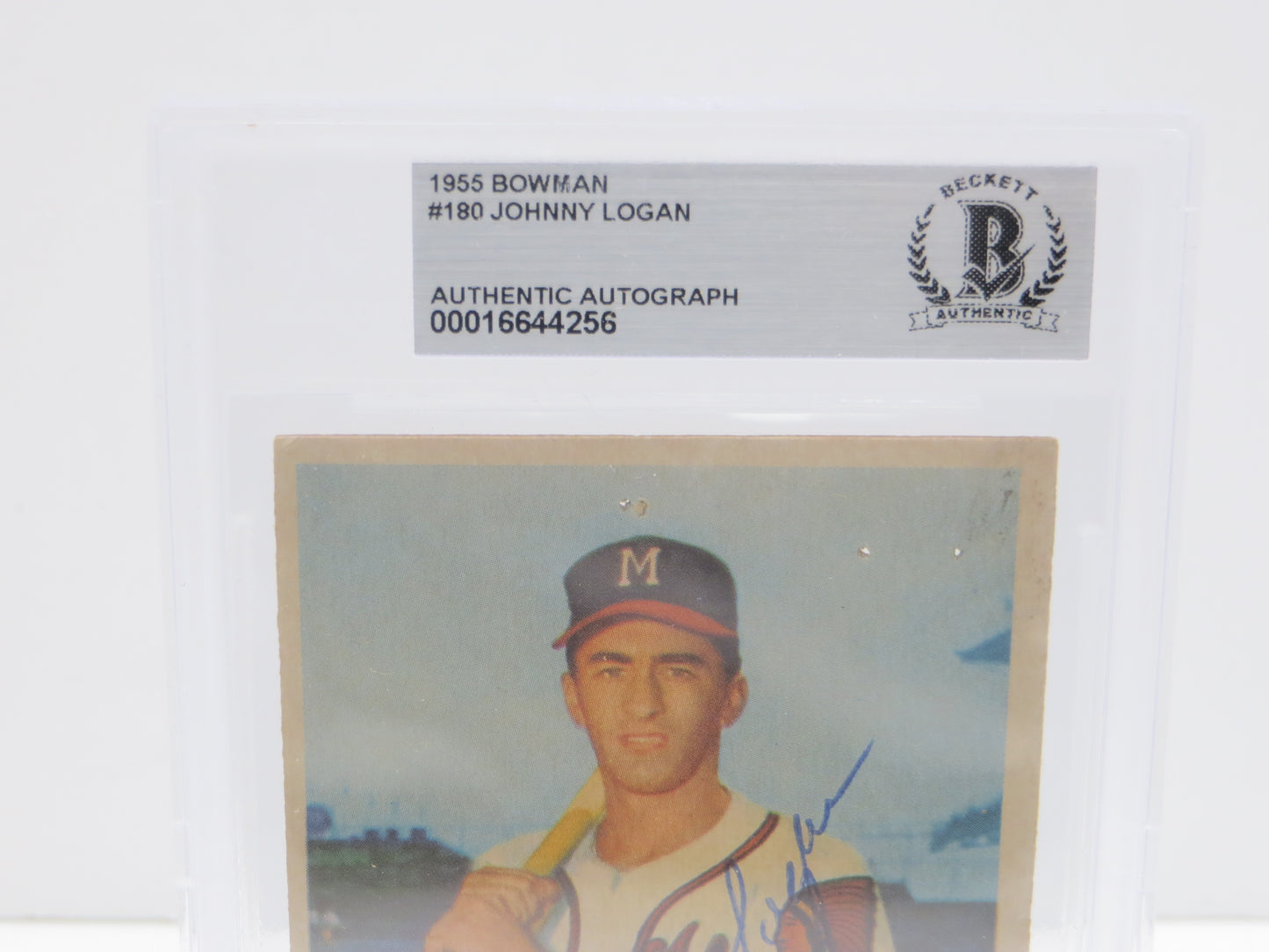 1955 BOWMAN #180 JOHNNY LOGAN BGS 10 AUTO