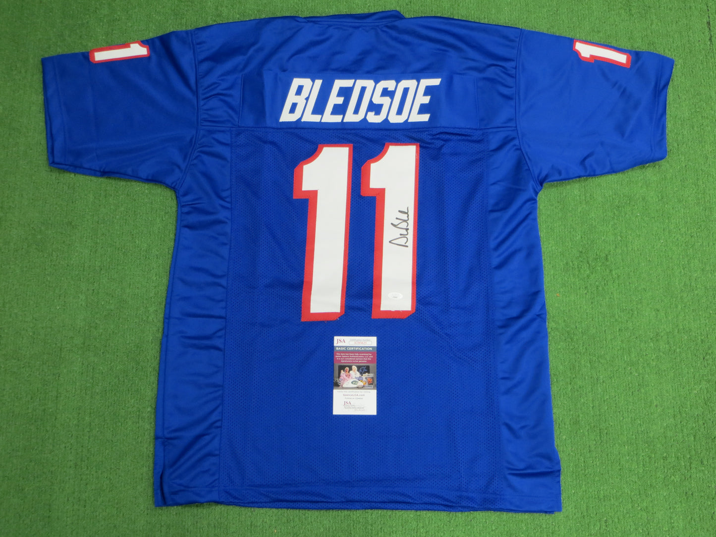 DREW BLEDSOE NEW ENGLAND PATRIOTS SIGNED JERSEY JSA COA