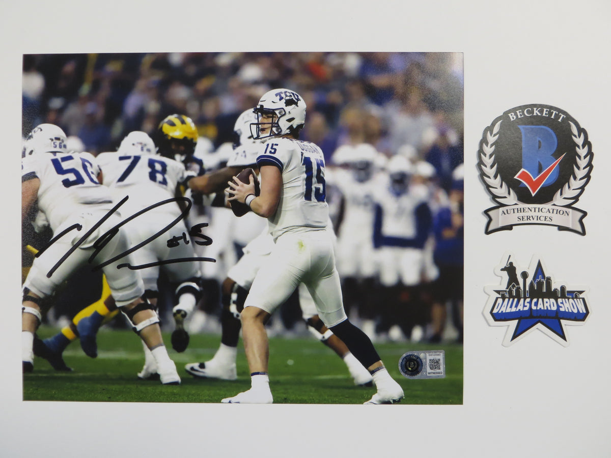 MAX DUGGAN TCU HORNED FROGS SIGNED Fiesta Bowl 8x10 PHOTO BAS
