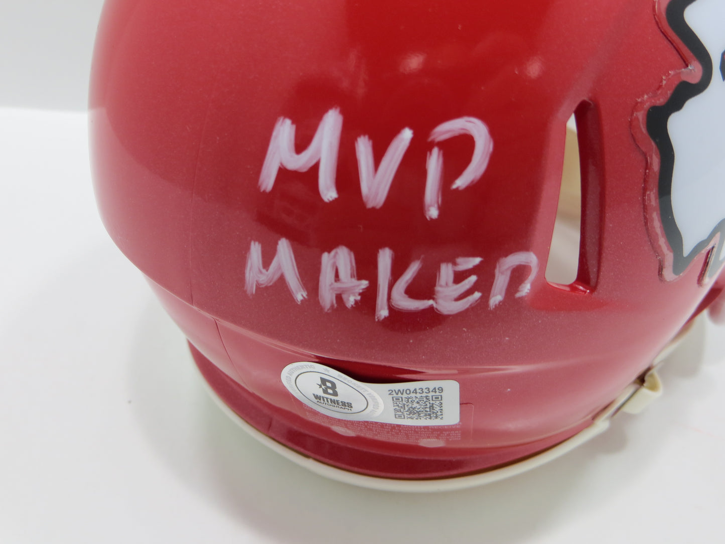 PAT PATRICK MAHOMES SR. KANSAS CITY CHIEFS SIGNED MINI HELMET w/THE OG BAS