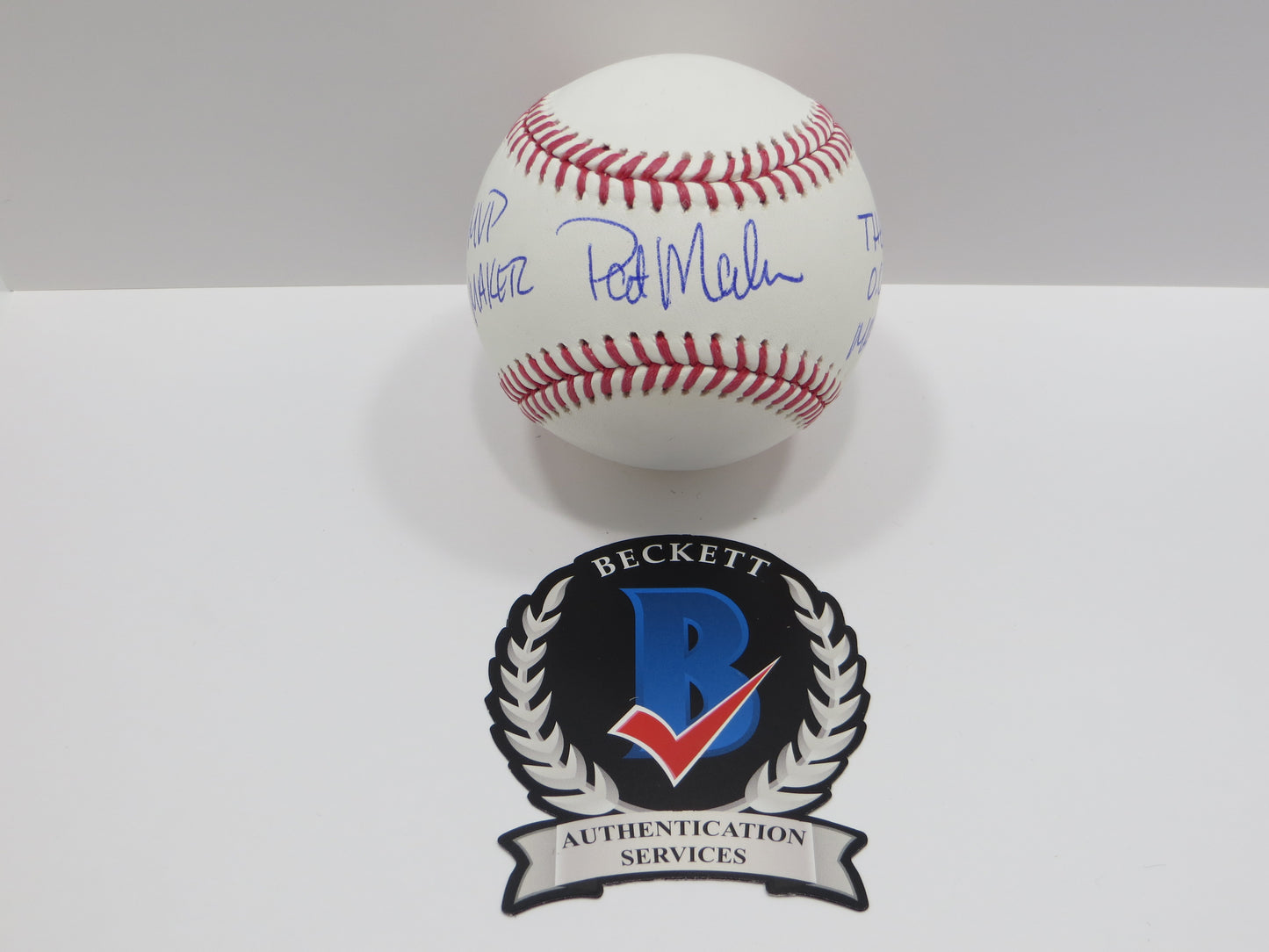 PAT PATRICK MAHOMES SR SIGNED OML BASEBALL Twins w/MVP MAKER THE OG BAS