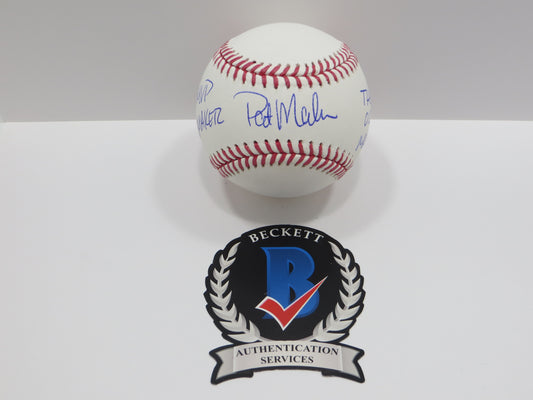 PAT PATRICK MAHOMES SR SIGNED OML BASEBALL Twins w/MVP MAKER THE OG BAS