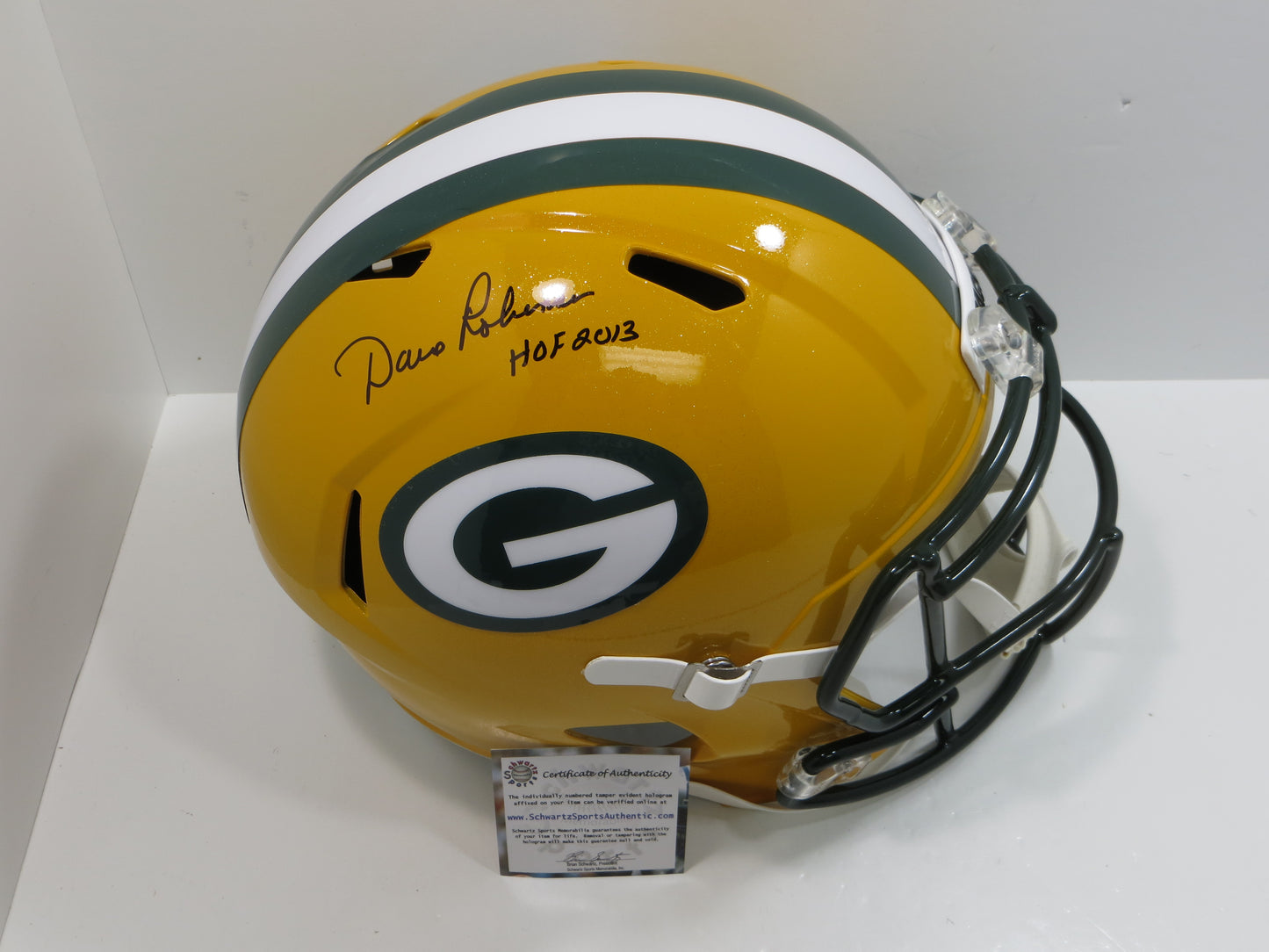 DAVE ROBINSON GREEN BAY PACKERS SIGNED SPEED FULL SIZE HELMET w/HOF Schwartz