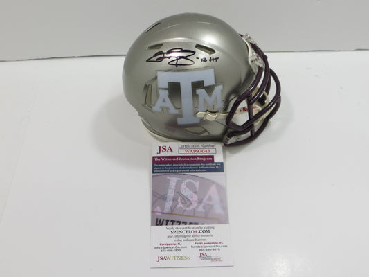 JOHNNY MANZIEL SIGNED TEXAS A&M AGGIES FLASH MINI HELMET w/Heisman JSA COA