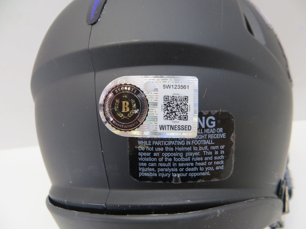 MAX DUGGAN TCU HORNED FROGS SIGNED Black MINI HELMET BAS