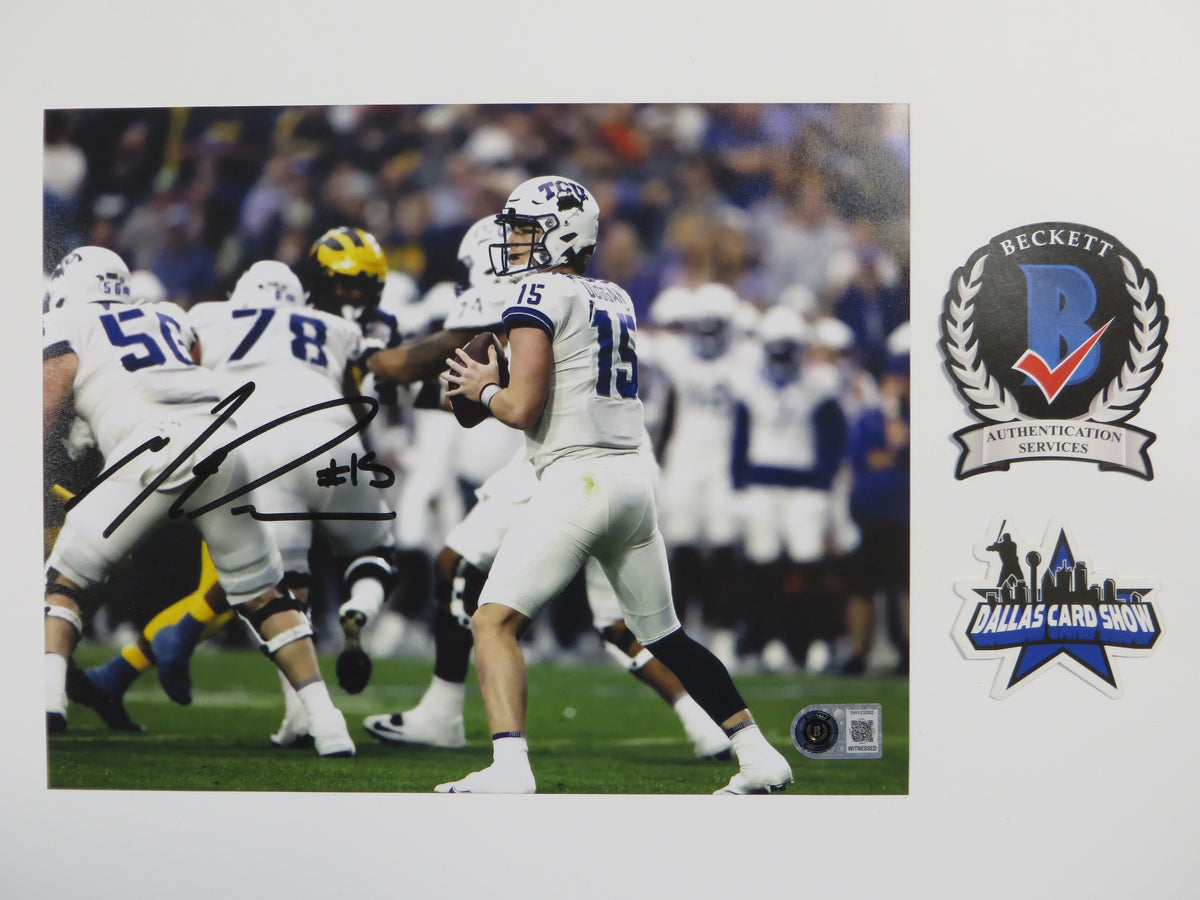 MAX DUGGAN TCU HORNED FROGS SIGNED Fiesta Bowl 8x10 PHOTO BAS