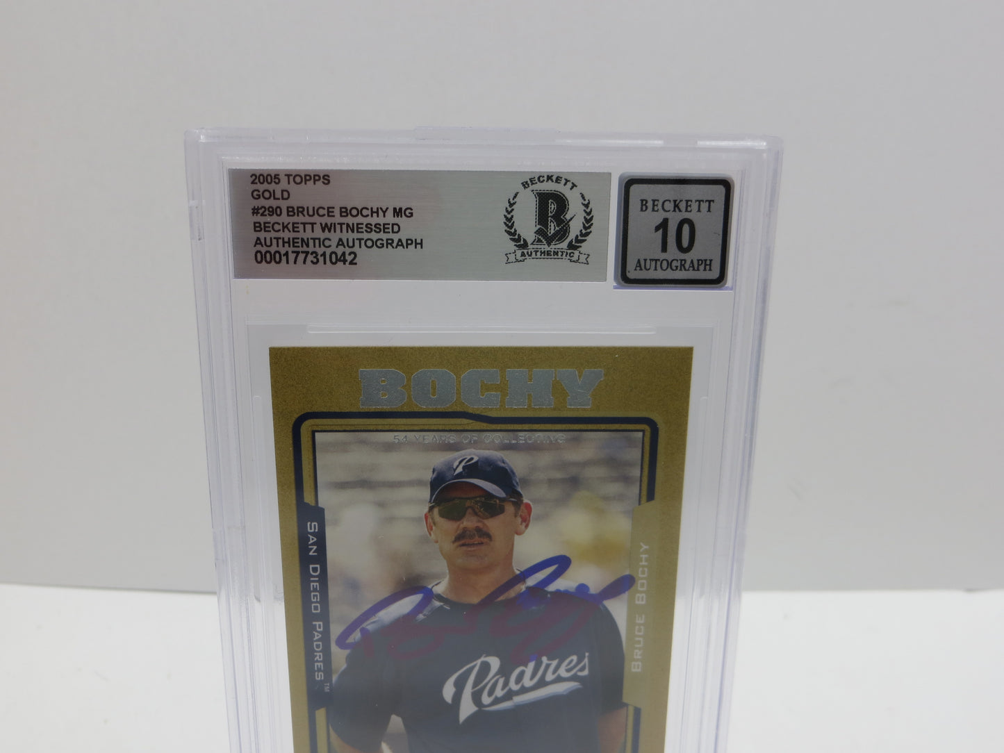2005 TOPPS GOLD #290 BRUCE BOCHY MG BAS 10 AUTO