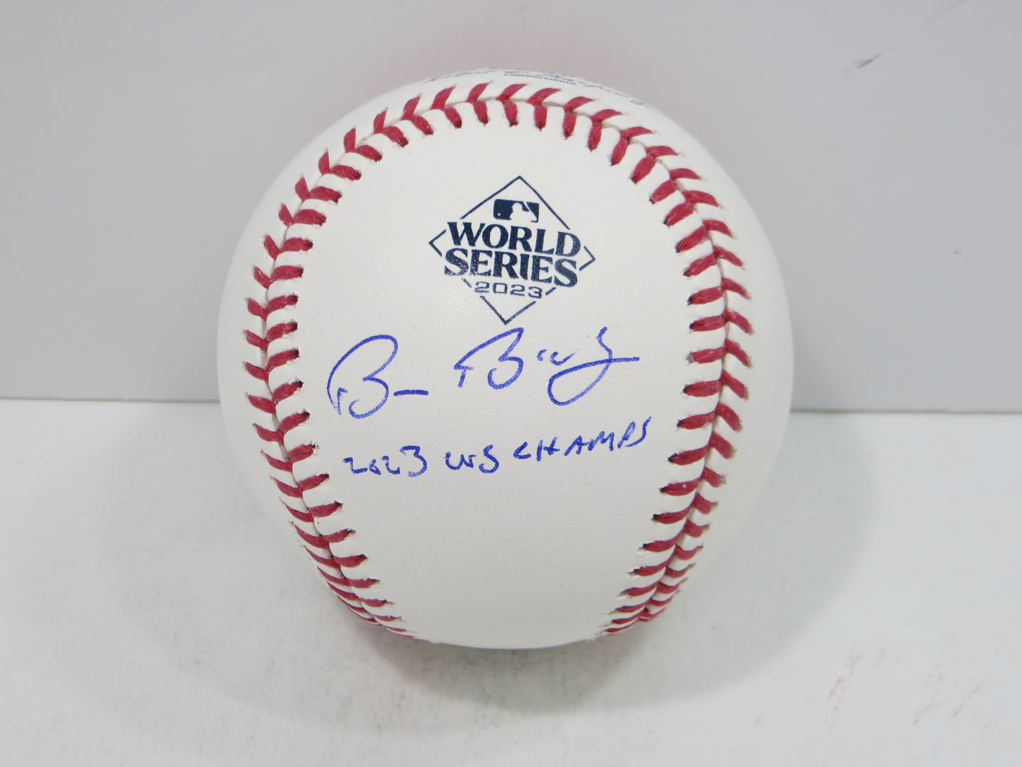 BRUCE BOCHY SIGNED Rawlings 2023 World Series BASEBALL w/INSC Texas Rangers JSA