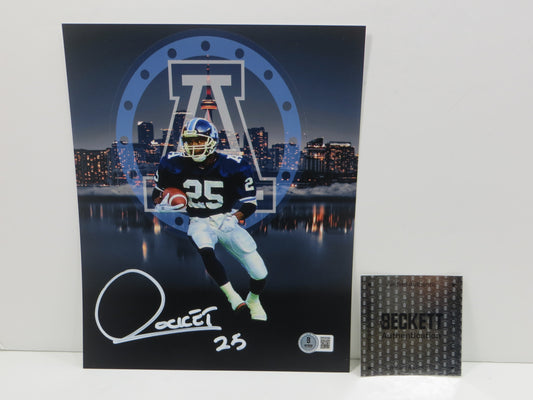 RAGHIB ROCKET ISMAIL TORONTO ARGONAUTS SIGNED 8x10 PHOTO Skyline BAS