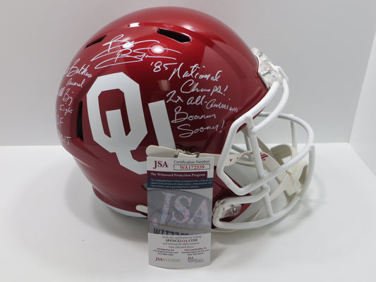 BRIAN BOSWORTH OU OKLAHOMA SOONERS SIGNED Full Size Helmet w/MultiINSCs JSA