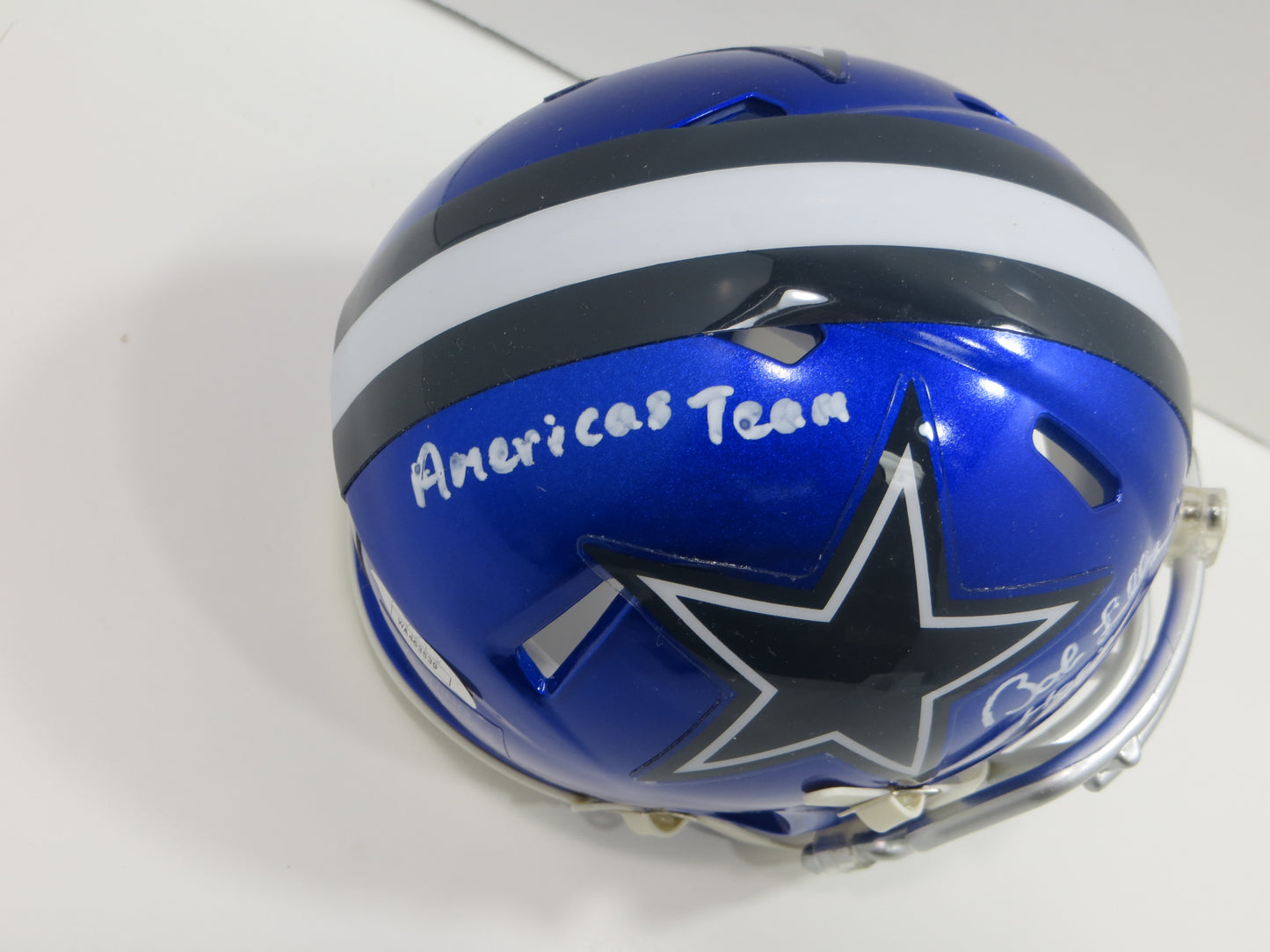 BOB LILLY SIGNED DALLAS COWBOYS MINI FLASH HELMET w/2 INSCs JSA COA