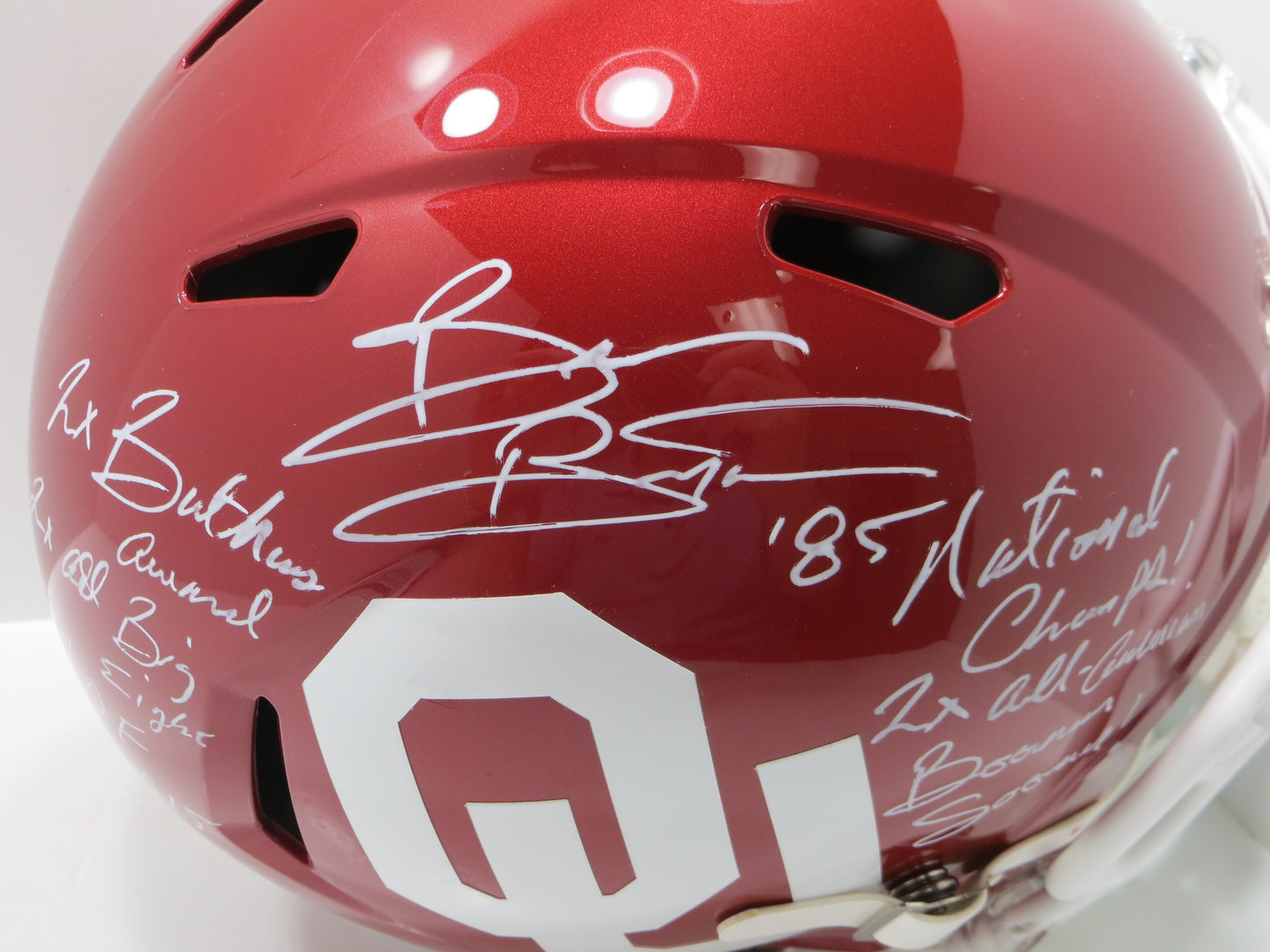 BRIAN BOSWORTH OU OKLAHOMA SOONERS SIGNED Full Size Helmet w/MultiINSCs JSA