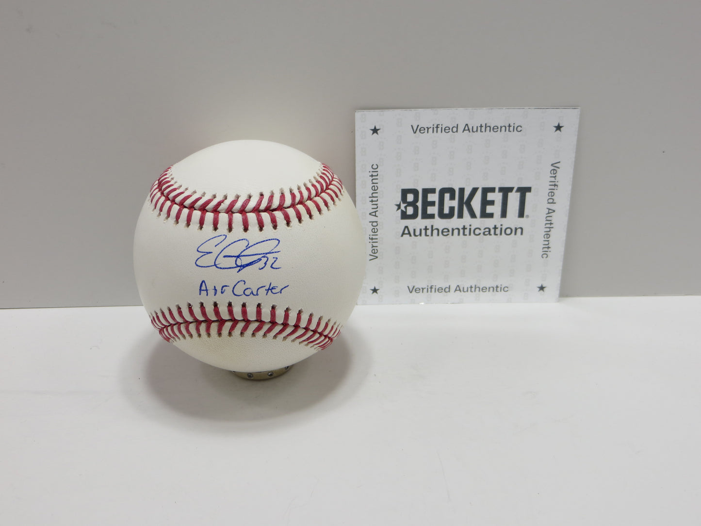 EVAN CARTER TEXAS RANGERS SIGNED Rawlings OML Baseball w/Air Carter BAS