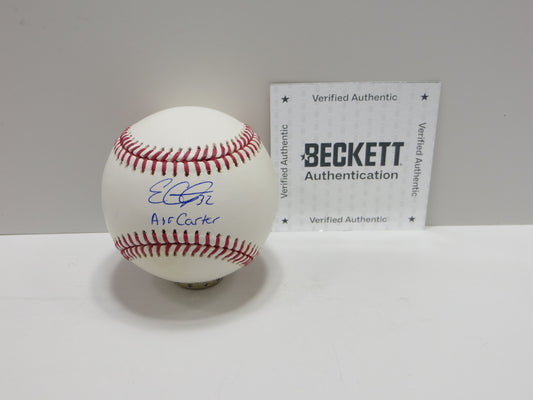 EVAN CARTER TEXAS RANGERS SIGNED Rawlings OML Baseball w/Air Carter BAS