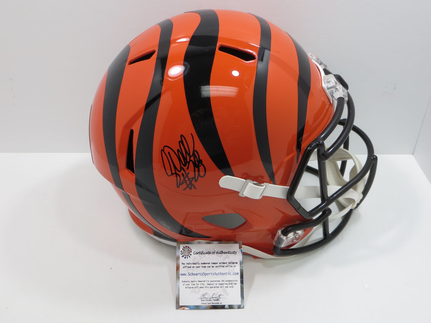 COREY DILLON CINCINNATI BENGALS SIGNED SPEED FULL SIZE HELMET Schwartz
