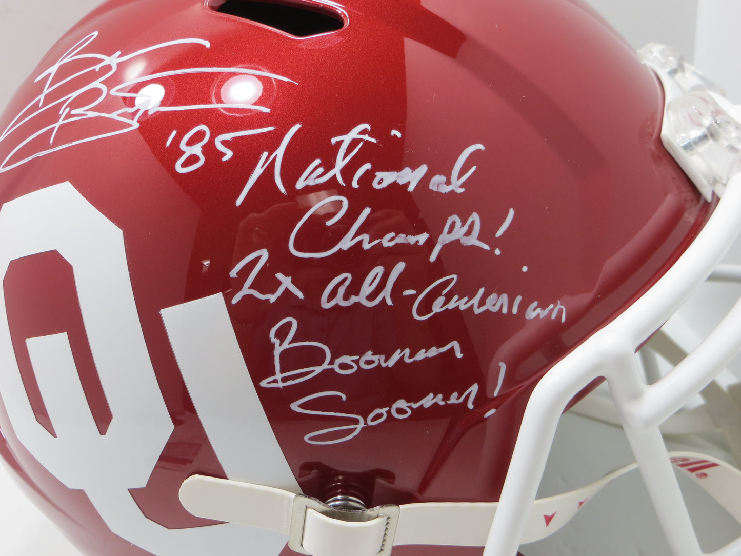 BRIAN BOSWORTH OU OKLAHOMA SOONERS SIGNED Full Size Helmet w/MultiINSCs JSA