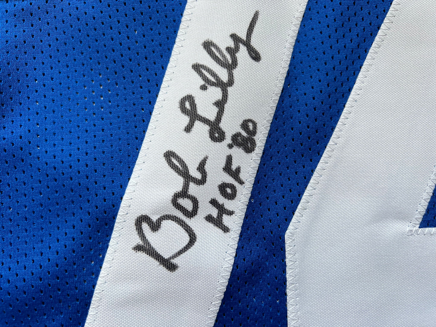 BOB LILLY SIGNED BLUE JERSEY Size XL Dallas Cowboys w/HOF 80 BAS COA