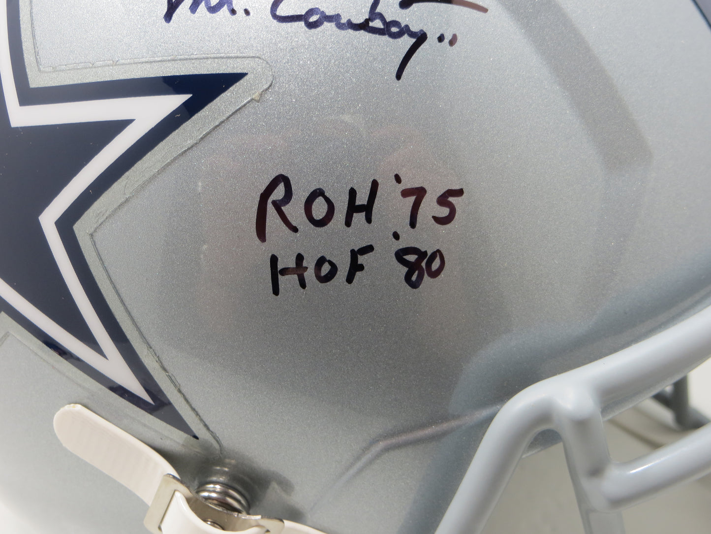 BOB LILLY SIGNED DALLAS COWBOYS RIDDELL FULL SIZE HELMET w/3 INSCs JSA COA