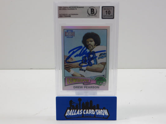 2001 TOPPS ARCHIVES RESERVES #50 DREW PEARSON 75 BGS 10 AUTO