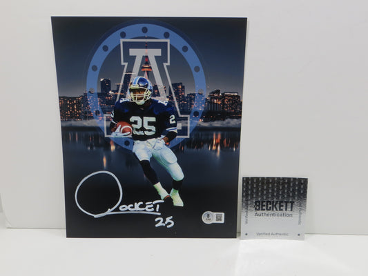 RAGHIB ROCKET ISMAIL TORONTO ARGONAUTS SIGNED 8x10 PHOTO Skyline BAS