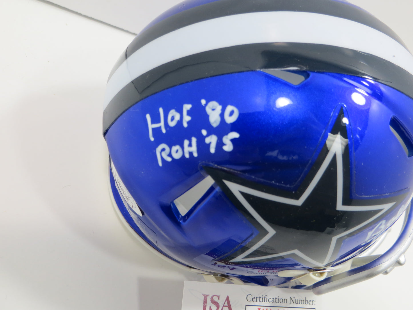 BOB LILLY SIGNED DALLAS COWBOYS MINI FLASH HELMET w/3 INSCs JSA COA