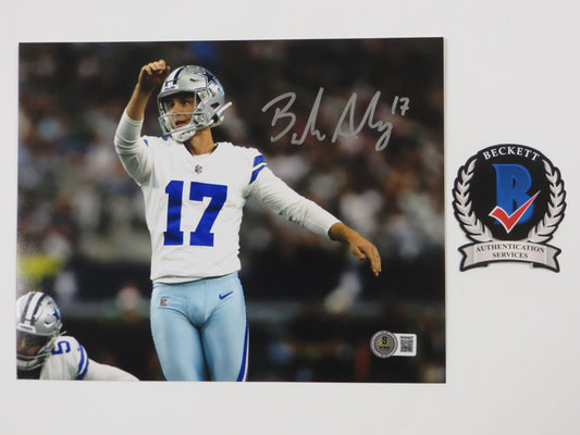 BRANDON AUBREY DALLAS COWBOYS SIGNED 8x10 PHOTO Notre Dame Fighting Irish BAS